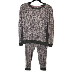 Cuddl Duds Pink and Gray Pajama Set Soft Knit Comfort. Size XS.